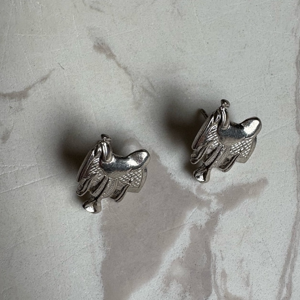 Montana Silversmith Vintage Sterling Silver 925 Cowgirl Saddle Earrings